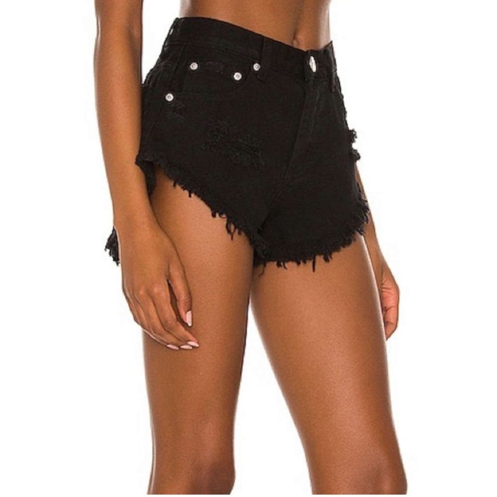 Superdown Keira Denim Shorts in Saturated Black